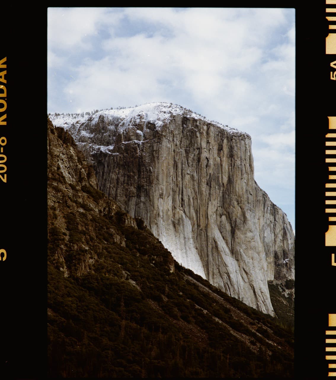Full-border DSLR scan sample of a mountain wall